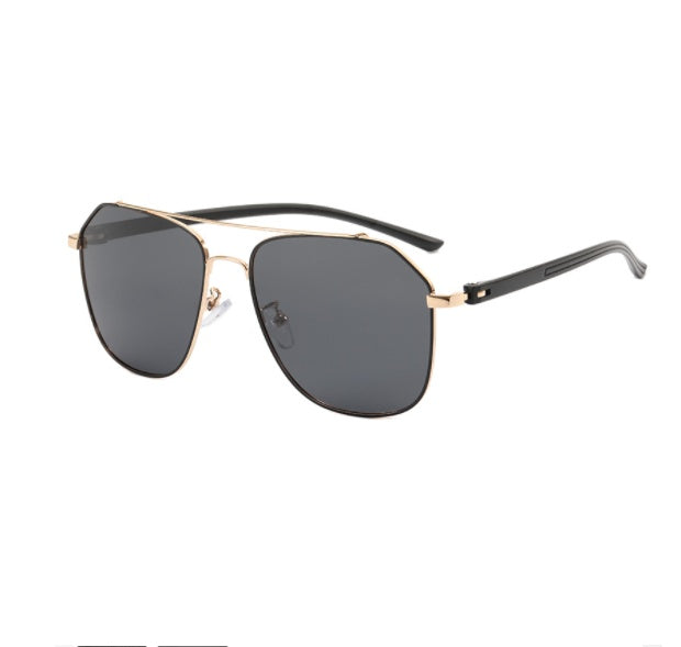 Large Frame Metal Double Bridge Aviator Sunglasses