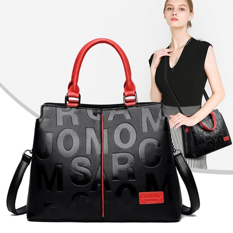 Monogram print shoulder bag