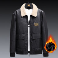Slim Fit Handsome Workwear Motorcycle Jacket Men's Leather Coat