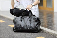 Large-capacity business handbag leather travel bag gym bag fashion men short-distance travel bag men