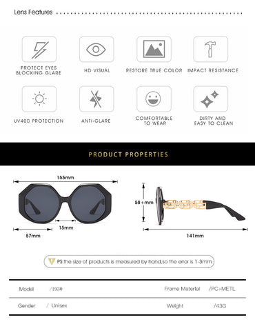 Women's Fashion Polygonal Sunglasses UV Protection