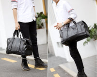 Large-capacity business handbag leather travel bag gym bag fashion men short-distance travel bag men