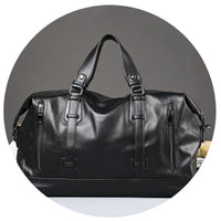 Large-capacity business handbag leather travel bag gym bag fashion men short-distance travel bag men