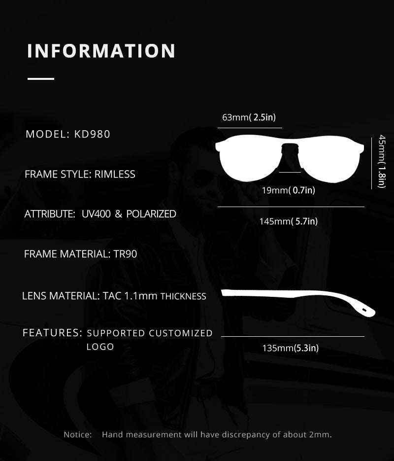 Polarized Sunglasses TR90 Outdoor Frameless