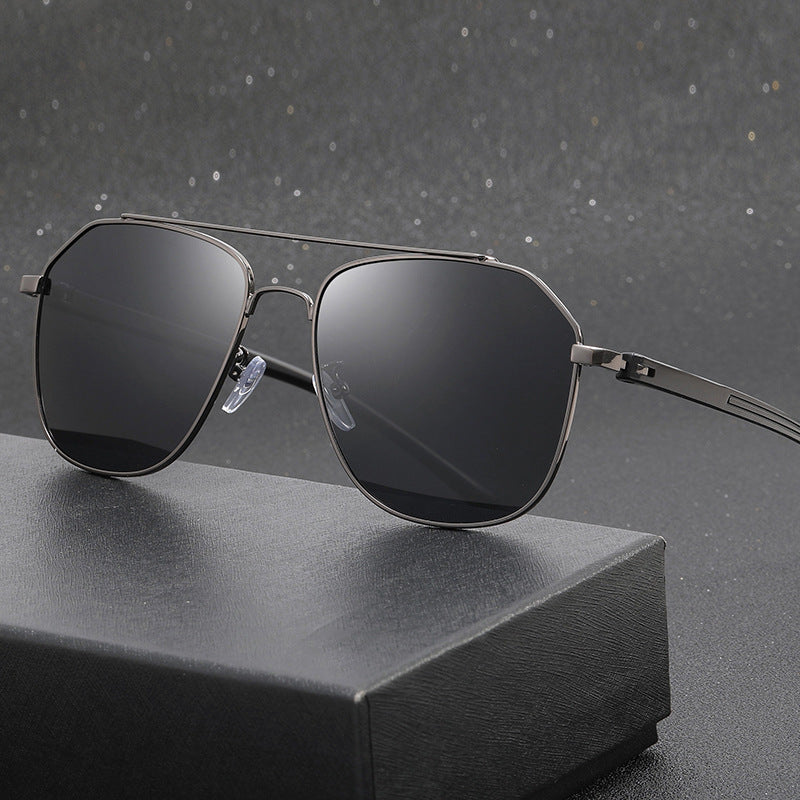 Large Frame Metal Double Bridge Aviator Sunglasses