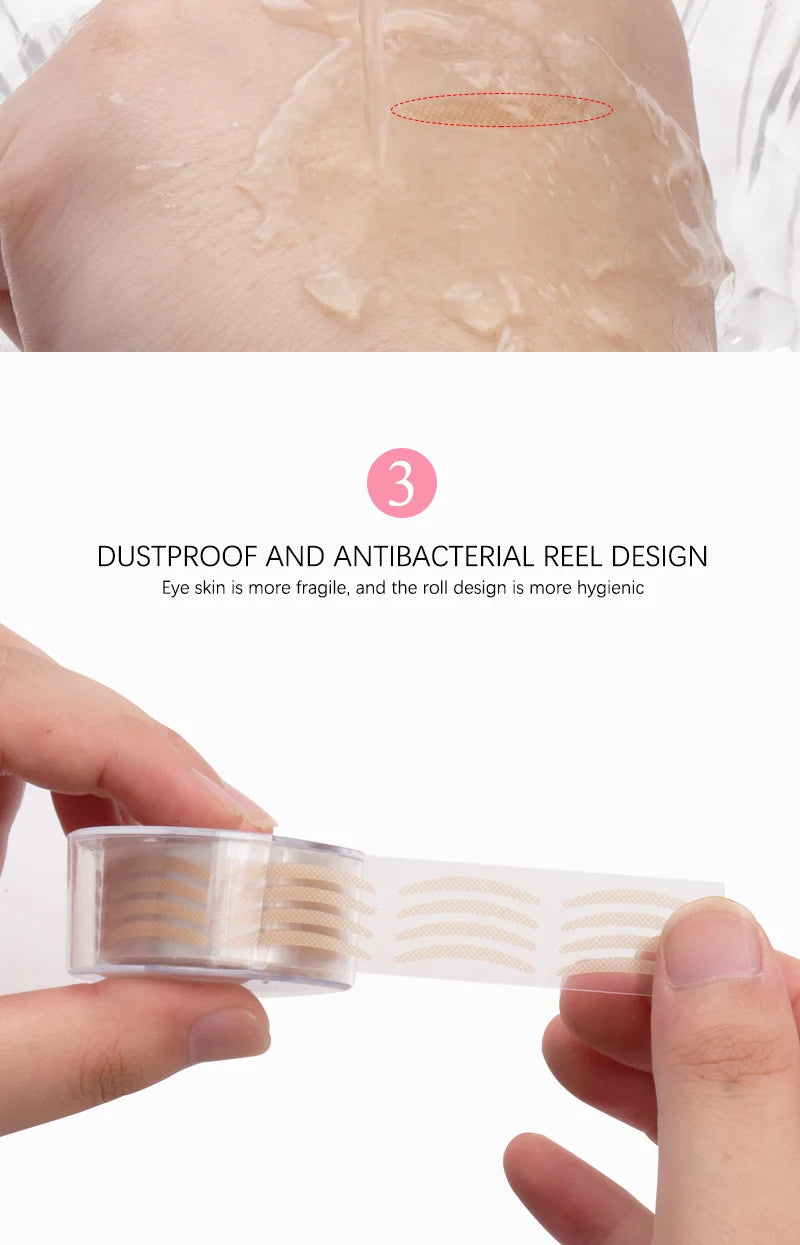600Pcs/Box Big  Eyelid Tape Sticker Double Fold Self Adhesive Eyelid Tape Stickers S/L Makeup Clear Beige Invisible Tool