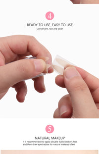 600Pcs/Box Big  Eyelid Tape Sticker Double Fold Self Adhesive Eyelid Tape Stickers S/L Makeup Clear Beige Invisible Tool