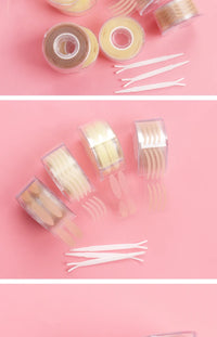 600Pcs/Box Big  Eyelid Tape Sticker Double Fold Self Adhesive Eyelid Tape Stickers S/L Makeup Clear Beige Invisible Tool