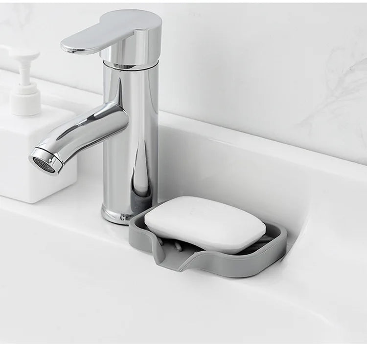 Silicone Faucet Mat Kitchen Sink Tray Soap Dispenser Sponge Drain Pad Sink SplashDrying Mat Countertop Storage Tray SoapTray