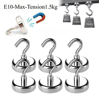 E10/12/16/32mm Strong Magnetic Hooks Multi-Purpose Storage Home Kitchen Bar Storage Key Storage Hooks Bathroom Hangers