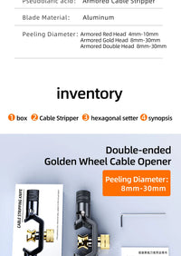 SAIVXIAN Armored Wire Stripper 4-10mm & 8-28mm Optical Cable Slitter Fiber Optic Stripping Tool Jacket Slitter Sheath Cutter