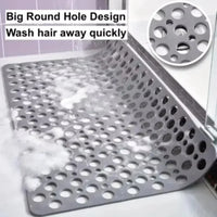 Square Non-slip Bathroom Mat with Suction Cup and Round Hole Design Shower Anti-fall Household Shower Massage Quick Drainage Mat