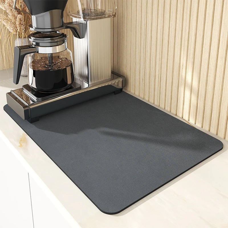 Napa Skin Drain Mat Kitchen Rubber Dish Drying Pad Super Absorbent Drainer Mats Tableware Bottle Rug Kitchen Dinnerware Placemat