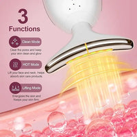 Facial and neck massager: women's red light therapy, skin lifting beauty device, 7-in-1 LED facial sculpting tool, suitable for