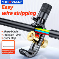 SAIVXIAN Armored Wire Stripper 4-10mm & 8-28mm Optical Cable Slitter Fiber Optic Stripping Tool Jacket Slitter Sheath Cutter