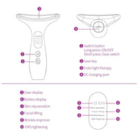 Neck Face Lifting Massager Face V Line Chin Lift Up Double Chin Remover Anti Neck Wrinkle 3 Colors LED Facial Neck Beauty Device