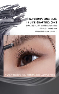 MACKANDY Waterproof 3D Lengthening Mascara Black Eyelash Extension Eye Lashs Brush Long-Wearing Silk Mascara Cosmetics Gift