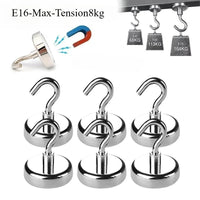 E10/12/16/32mm Strong Magnetic Hooks Multi-Purpose Storage Home Kitchen Bar Storage Key Storage Hooks Bathroom Hangers