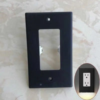 Duplex Electrical Outlet Modern Plugboard Plug-In  Electrical Receptacle Wall Plate With LED Night Lights - Auto On/Off Sensor