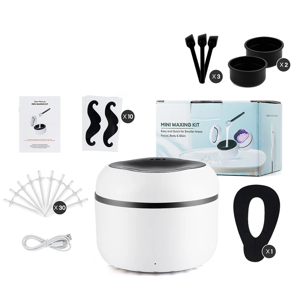 Mini Wax Heater Machine 40g Silicone Bowl Wax Warmer Nose Ear Hair Removal Waxing Kit Wax Bean Wax Heating Melting Pot Melter