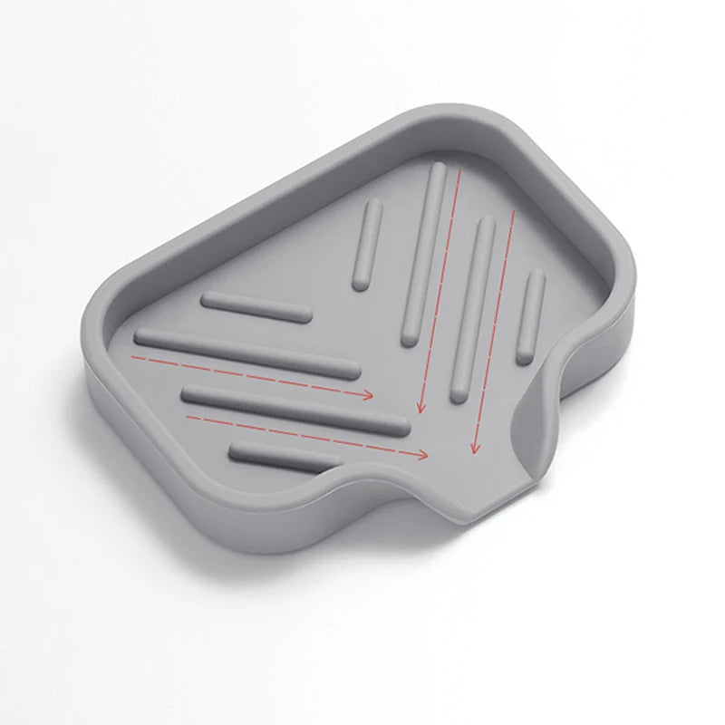 Silicone Faucet Mat Kitchen Sink Tray Soap Dispenser Sponge Drain Pad Sink SplashDrying Mat Countertop Storage Tray SoapTray