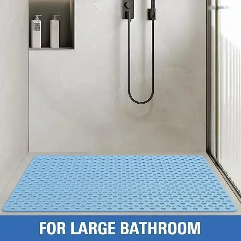 Square Non-slip Bathroom Mat with Suction Cup and Round Hole Design Shower Anti-fall Household Shower Massage Quick Drainage Mat