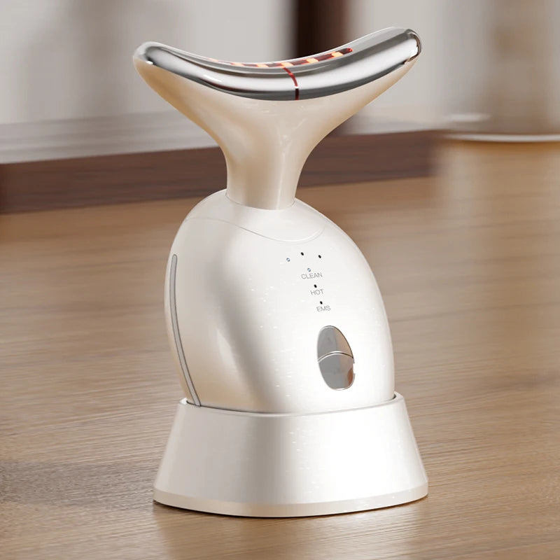 Facial and neck massager: women's red light therapy, skin lifting beauty device, 7-in-1 LED facial sculpting tool, suitable for