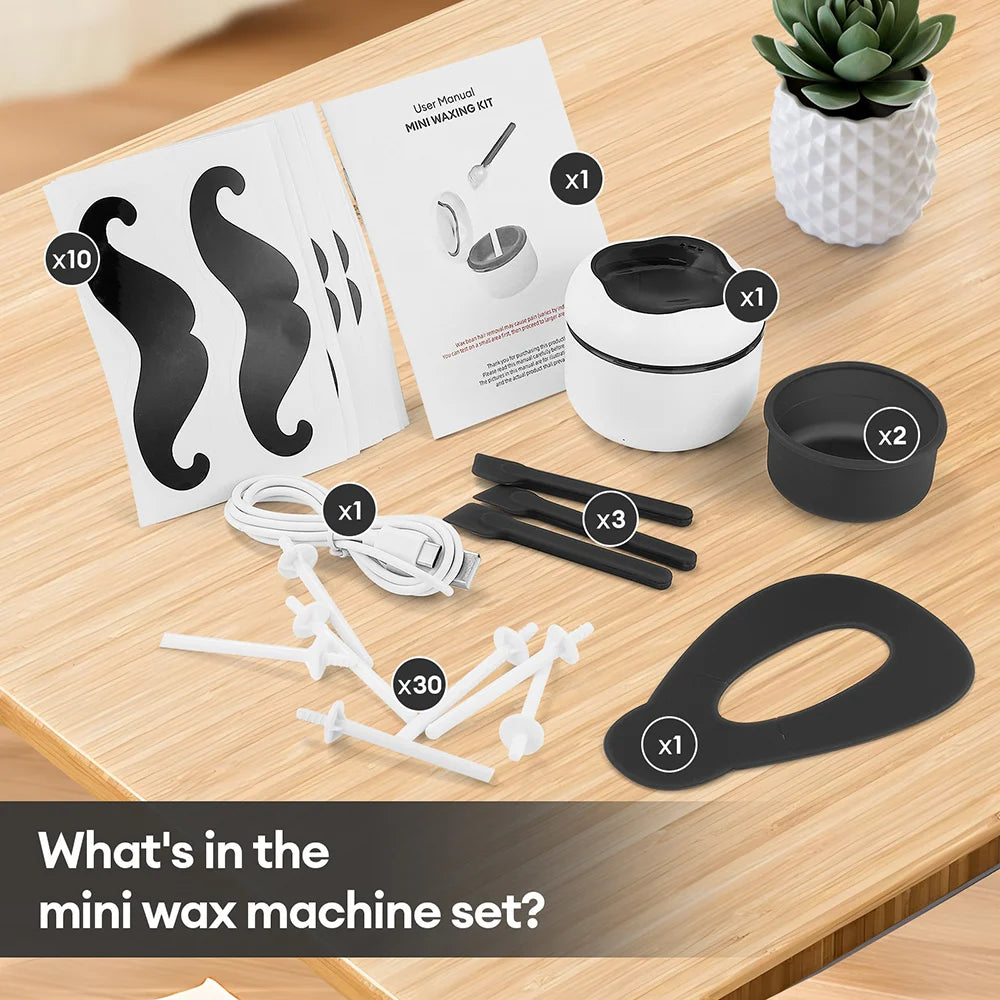 Mini Wax Heater Machine 40g Silicone Bowl Wax Warmer Nose Ear Hair Removal Waxing Kit Wax Bean Wax Heating Melting Pot Melter