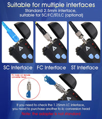 COMPTYCO FTTH Mini Visual Fault Locator 1/10/20/30/50mW Rechargeable VFL Fiber Optic Cable Tester SC/FC/ST 2.5mm Interface