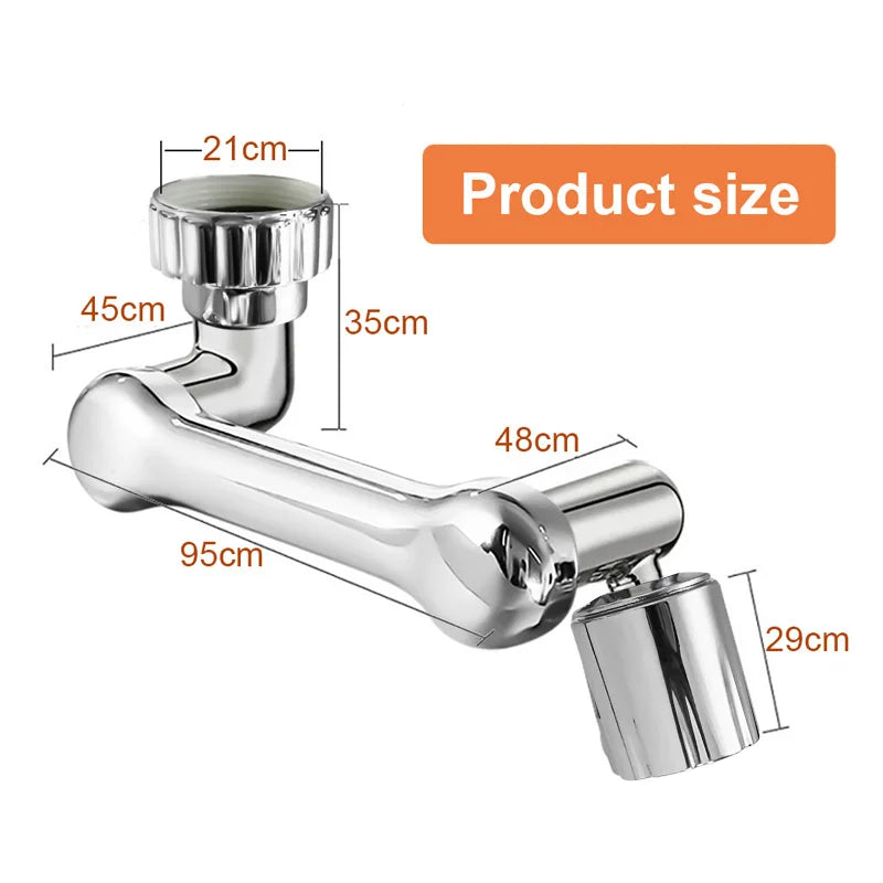 1080° Rotatable Extension Faucet Sprayer Head Water Tap Nozzle Universal Bathroom Tap Extend Adapter Aerator 2 Spray Modes