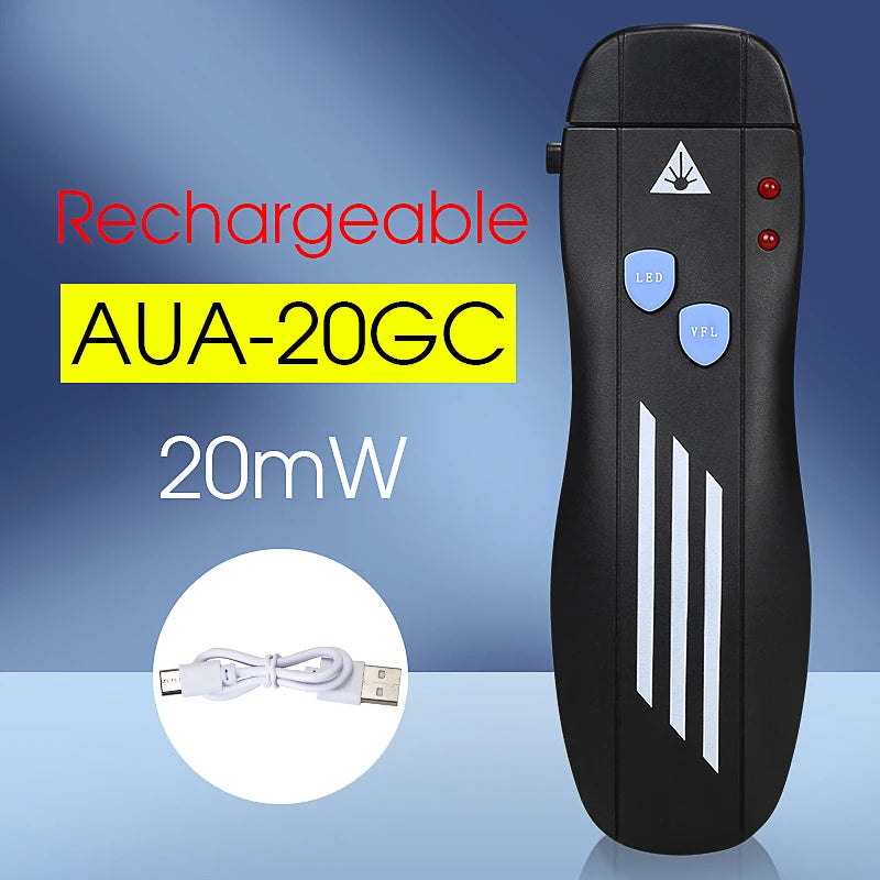 COMPTYCO FTTH Mini Visual Fault Locator 1/10/20/30/50mW Rechargeable VFL Fiber Optic Cable Tester SC/FC/ST 2.5mm Interface