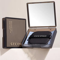 100 Sheets Bamboo Charcoal Oil Absorbing Paper Portable Powder Puff Mirror Facial Refreshing Oil Control Makeup Setting Sponge