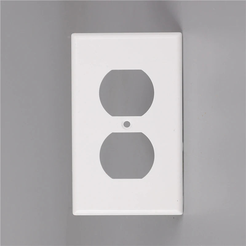Duplex Electrical Outlet Modern Plugboard Plug-In  Electrical Receptacle Wall Plate With LED Night Lights - Auto On/Off Sensor