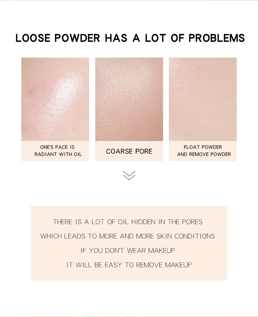 MACKANDY Original Silky Loose Powder Foundation, Lightweight Mineral Loose Powder Makeup Buildable Coverage, Talc Free, Vegan