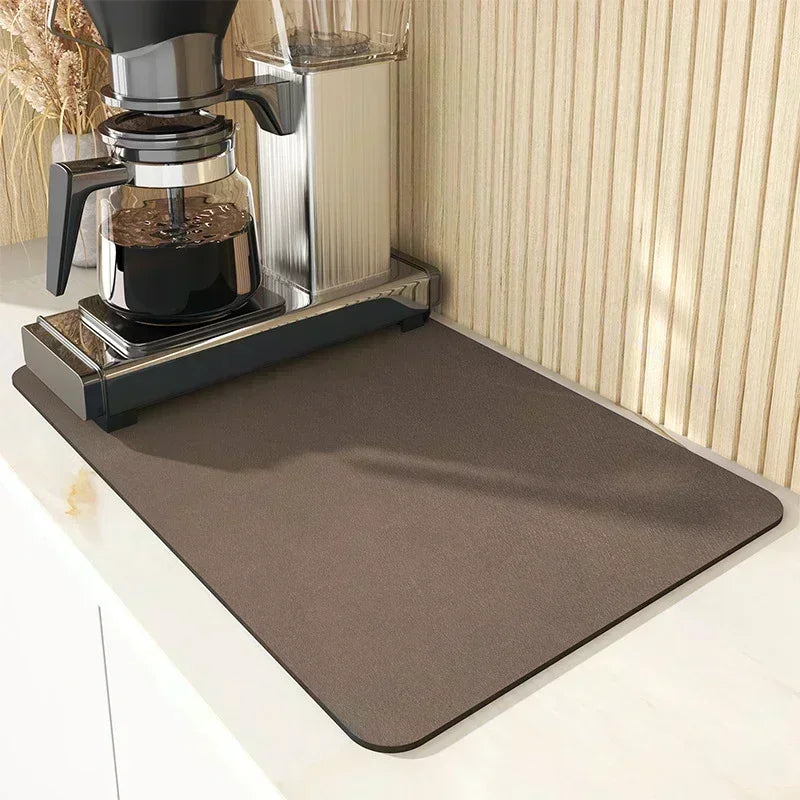 Napa Skin Drain Mat Kitchen Rubber Dish Drying Pad Super Absorbent Drainer Mats Tableware Bottle Rug Kitchen Dinnerware Placemat