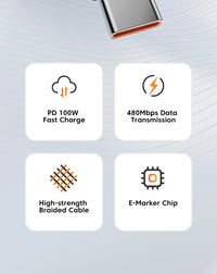 Toocki 100W Type C to USB C Cable PD 3.0 Quick Charge 4.0 Fast Charging Type C to Type C for iPhone 15 Macbook Samsung Xiaomi