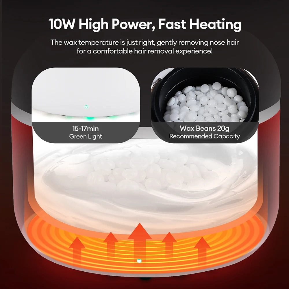 Mini Wax Heater Machine 40g Silicone Bowl Wax Warmer Nose Ear Hair Removal Waxing Kit Wax Bean Wax Heating Melting Pot Melter
