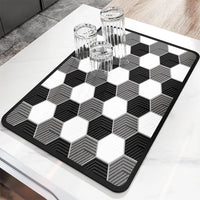 Napa Skin Drain Mat Kitchen Rubber Dish Drying Pad Super Absorbent Drainer Mats Tableware Bottle Rug Kitchen Dinnerware Placemat