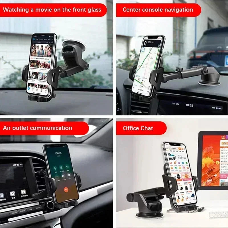 2025 New  Car Phone Holder Mount Stand Sucker Suction Cup Air Vent Smartphone Support in Car Bracket for iPhone Samsung Xiaomi