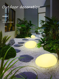 Solar Pebble Lights Outdoor Waterproof IP65, Decorative Garden Stone Lights for Pathway/Lawn/Yard, 8H Auto Lighting Solar Light