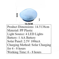 Solar Pebble Lights Outdoor Waterproof IP65, Decorative Garden Stone Lights for Pathway/Lawn/Yard, 8H Auto Lighting Solar Light