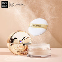 MACKANDY Original Silky Loose Powder Foundation, Lightweight Mineral Loose Powder Makeup Buildable Coverage, Talc Free, Vegan