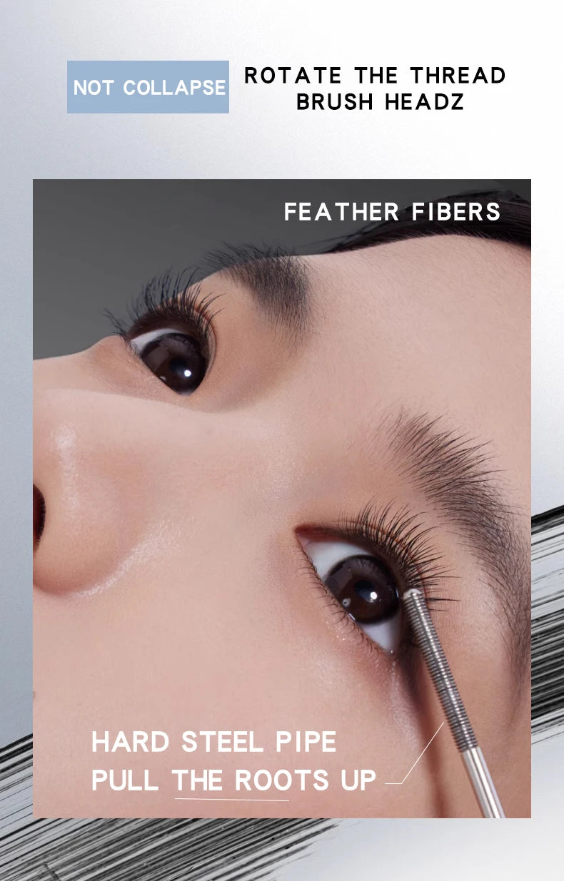 MACKANDY Waterproof 3D Lengthening Mascara Black Eyelash Extension Eye Lashs Brush Long-Wearing Silk Mascara Cosmetics Gift