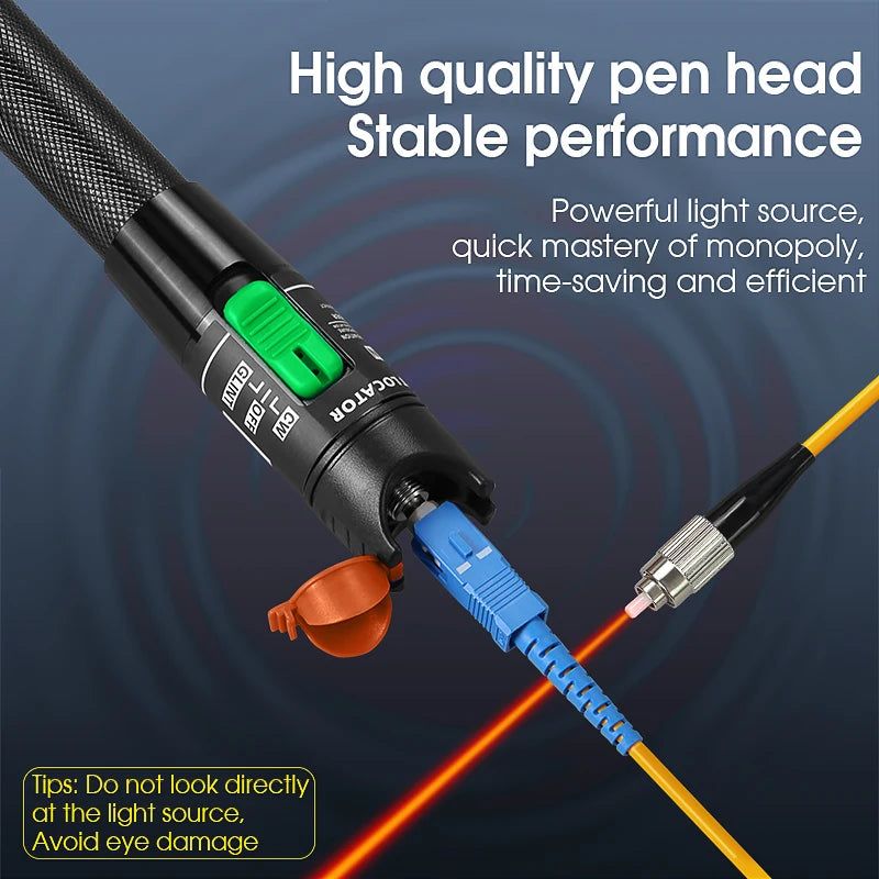 FTTH 30mW Visual Fault Locator Optical Fiber Cable Testrer Pen Style VFL 2.5mm Interface (SC/FC/ST) VFL Fiber Optic Tester Tool