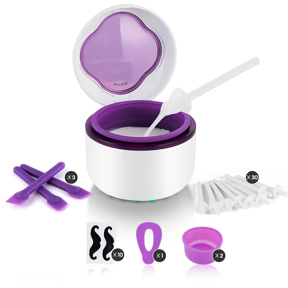 Mini Wax Heater Machine 40g Silicone Bowl Wax Warmer Nose Ear Hair Removal Waxing Kit Wax Bean Wax Heating Melting Pot Melter