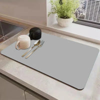 Napa Skin Drain Mat Kitchen Rubber Dish Drying Pad Super Absorbent Drainer Mats Tableware Bottle Rug Kitchen Dinnerware Placemat