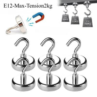 E10/12/16/32mm Strong Magnetic Hooks Multi-Purpose Storage Home Kitchen Bar Storage Key Storage Hooks Bathroom Hangers