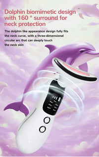 Neck Facial Massager Face Sculpting Tool with Rechargeable Base Microcurrent Beauty Device 7 Color LED Vibration for Skin Care