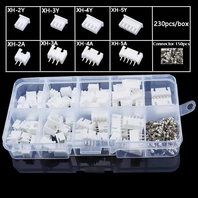 230 Pieces 2/3/4/5p Male and Female Pin Terminal Kit Housing Pin Header JST XH-2.54 4Value Connectors Adaptor