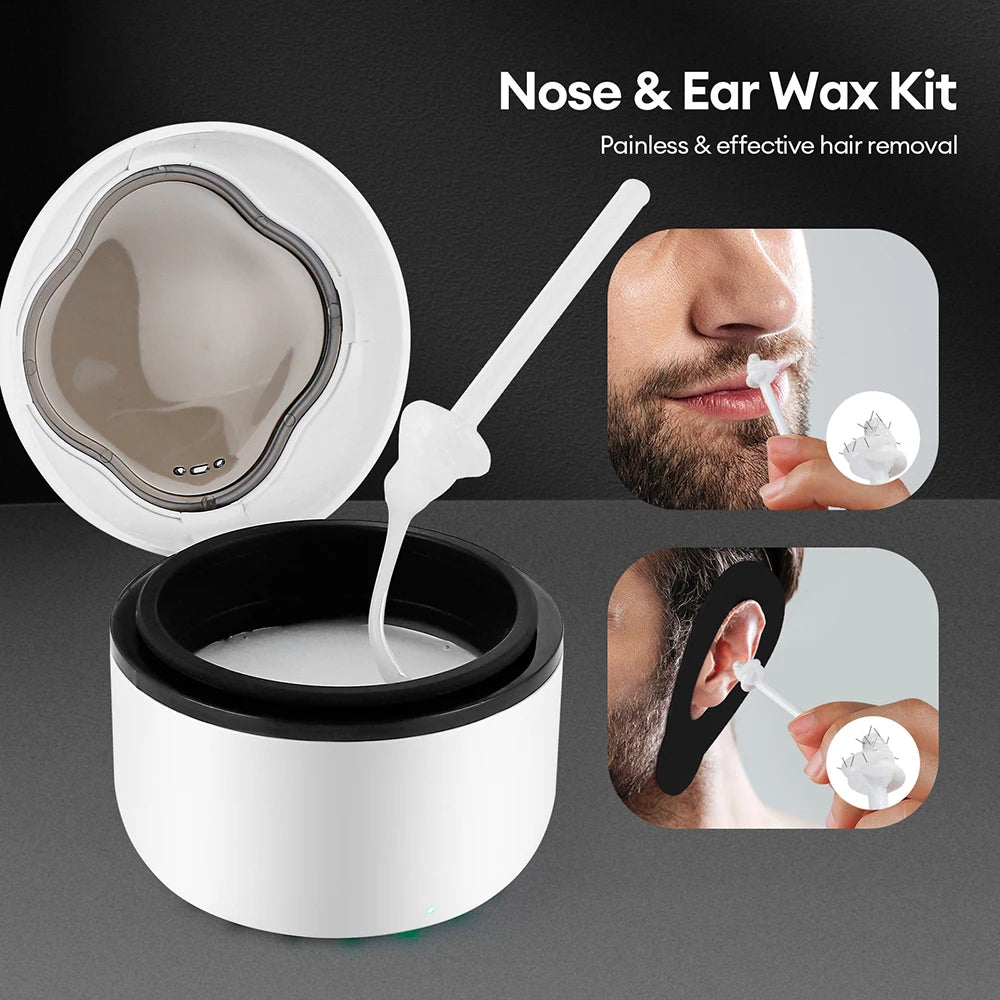 Mini Wax Heater Machine 40g Silicone Bowl Wax Warmer Nose Ear Hair Removal Waxing Kit Wax Bean Wax Heating Melting Pot Melter